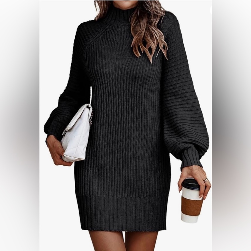 Mock Turtleneck Sweater Dress